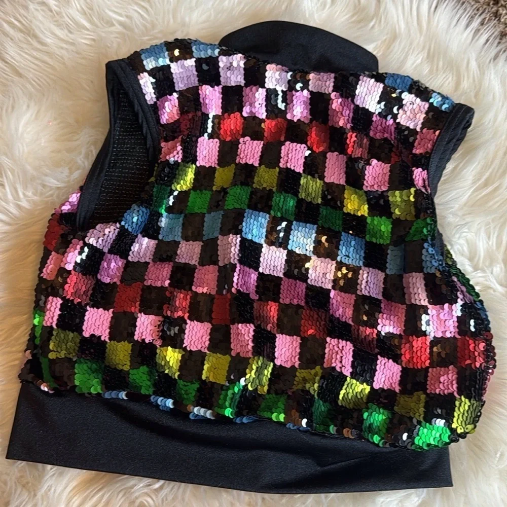 Weissman Studio Exclusive Confetti dance dress with sequin vest & scrunchie